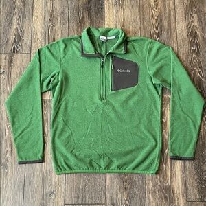 Columbia Omni Wick Green Fleece 1/3 Zip Jacket Mens Size Medium